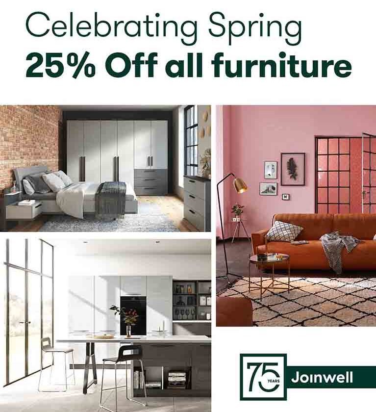 Celebrating Spring 25% off all furniture online website banner 767×900