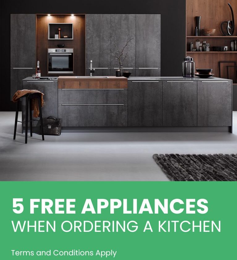 5 free appliances when ordering a kitchen. T&Cs apply